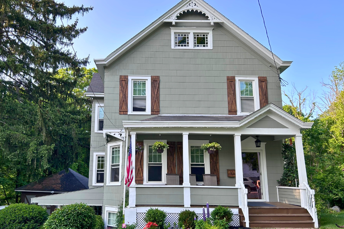 Earth-Inspired Green Exterior House Painting Albany, NY