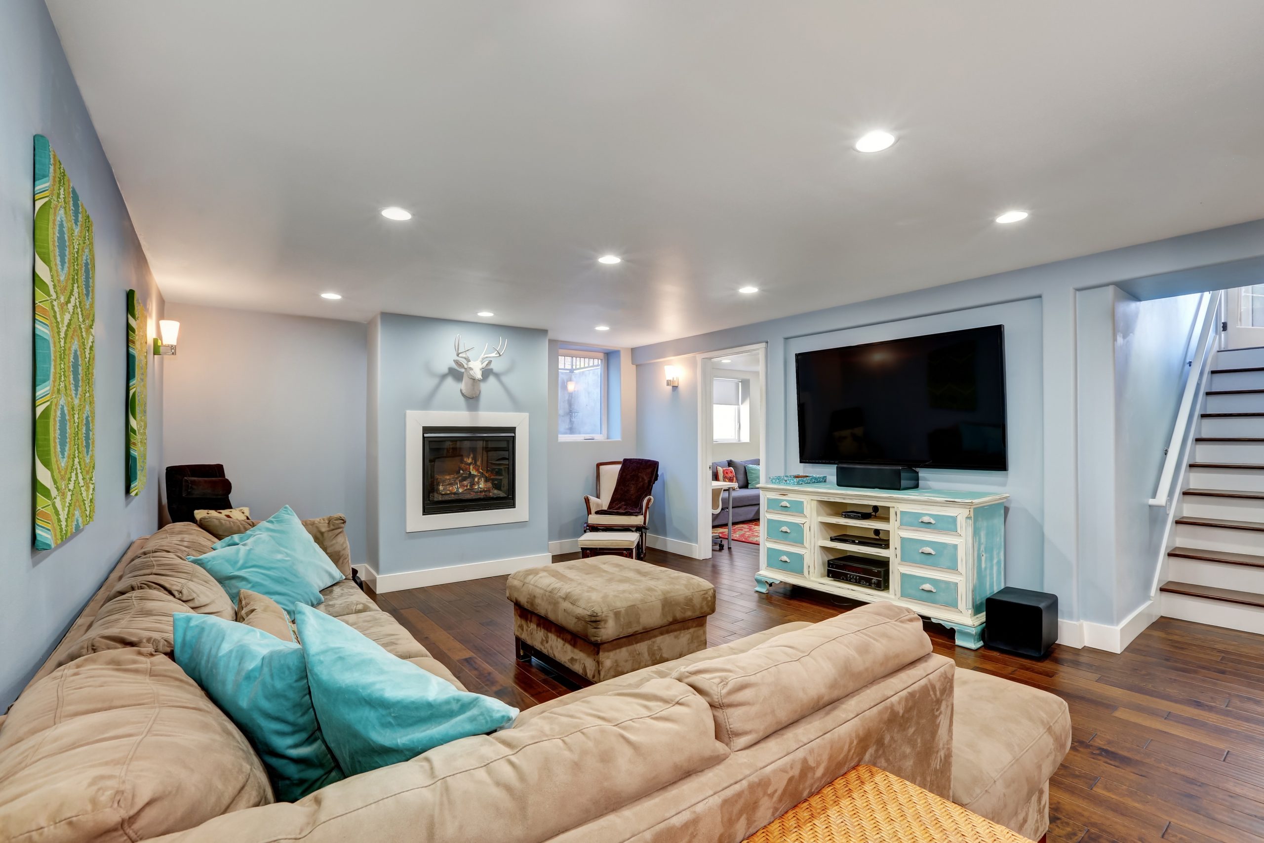 Pastel Blue Living Room
