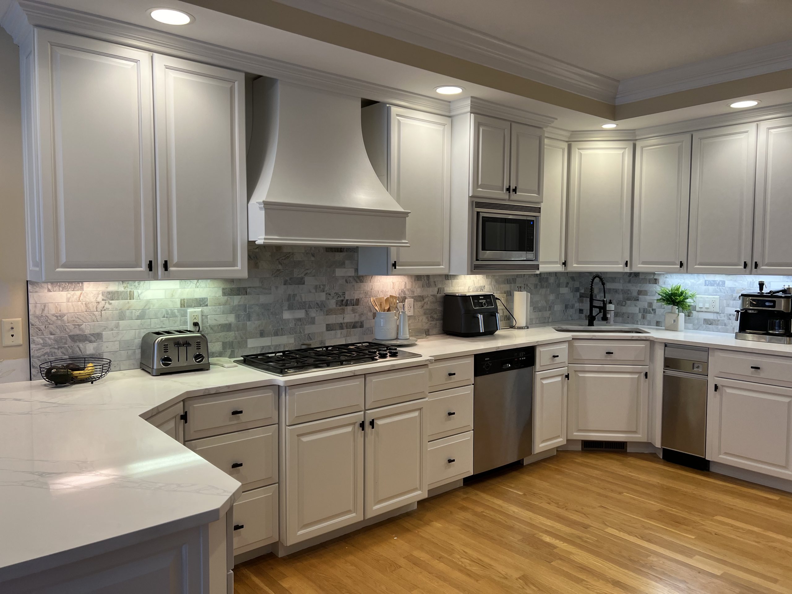kitchen cabinets in Andover, MA after being painted