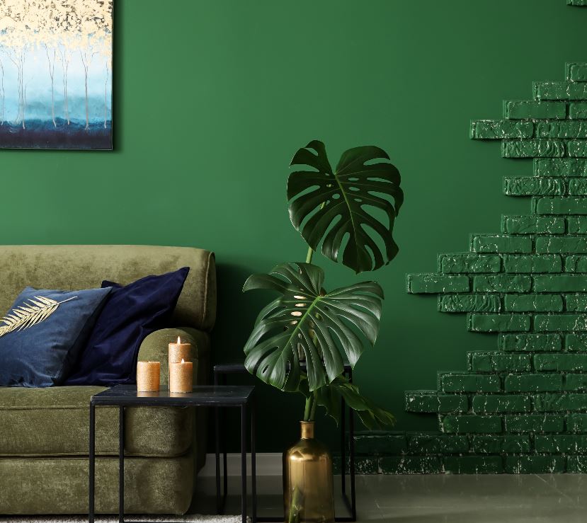 green painted room