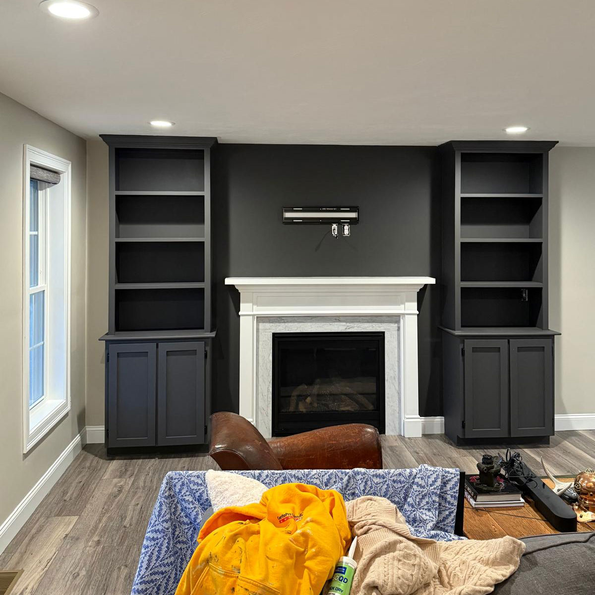 entertainment stand painting before