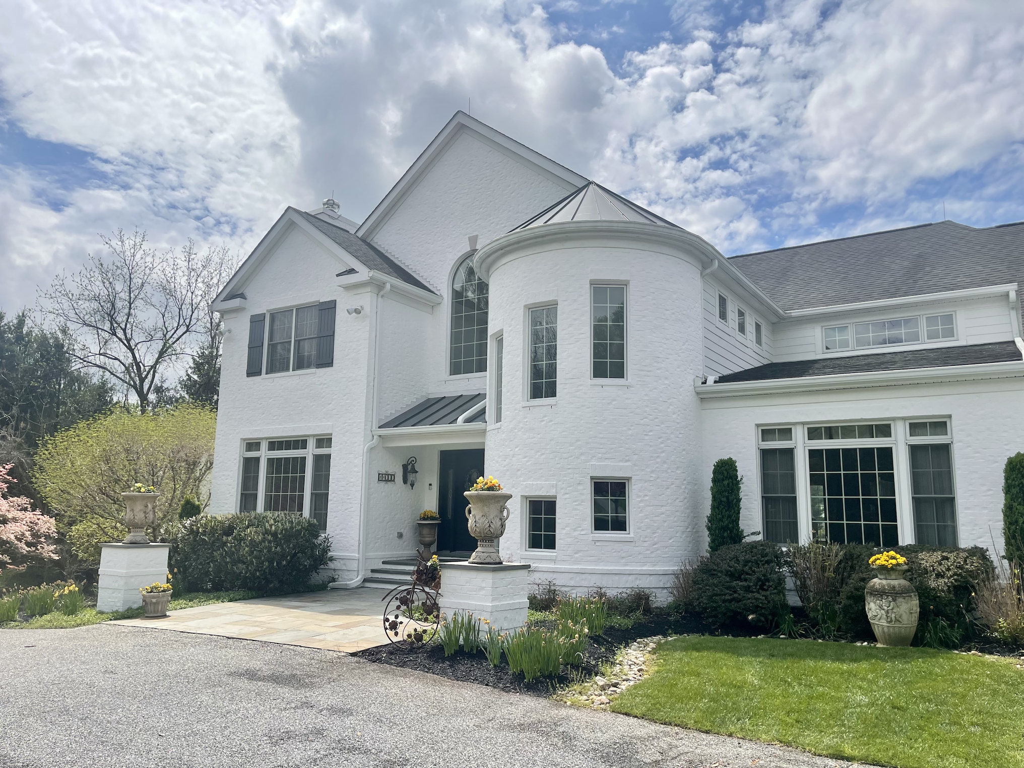 white home exterior in maryland front view