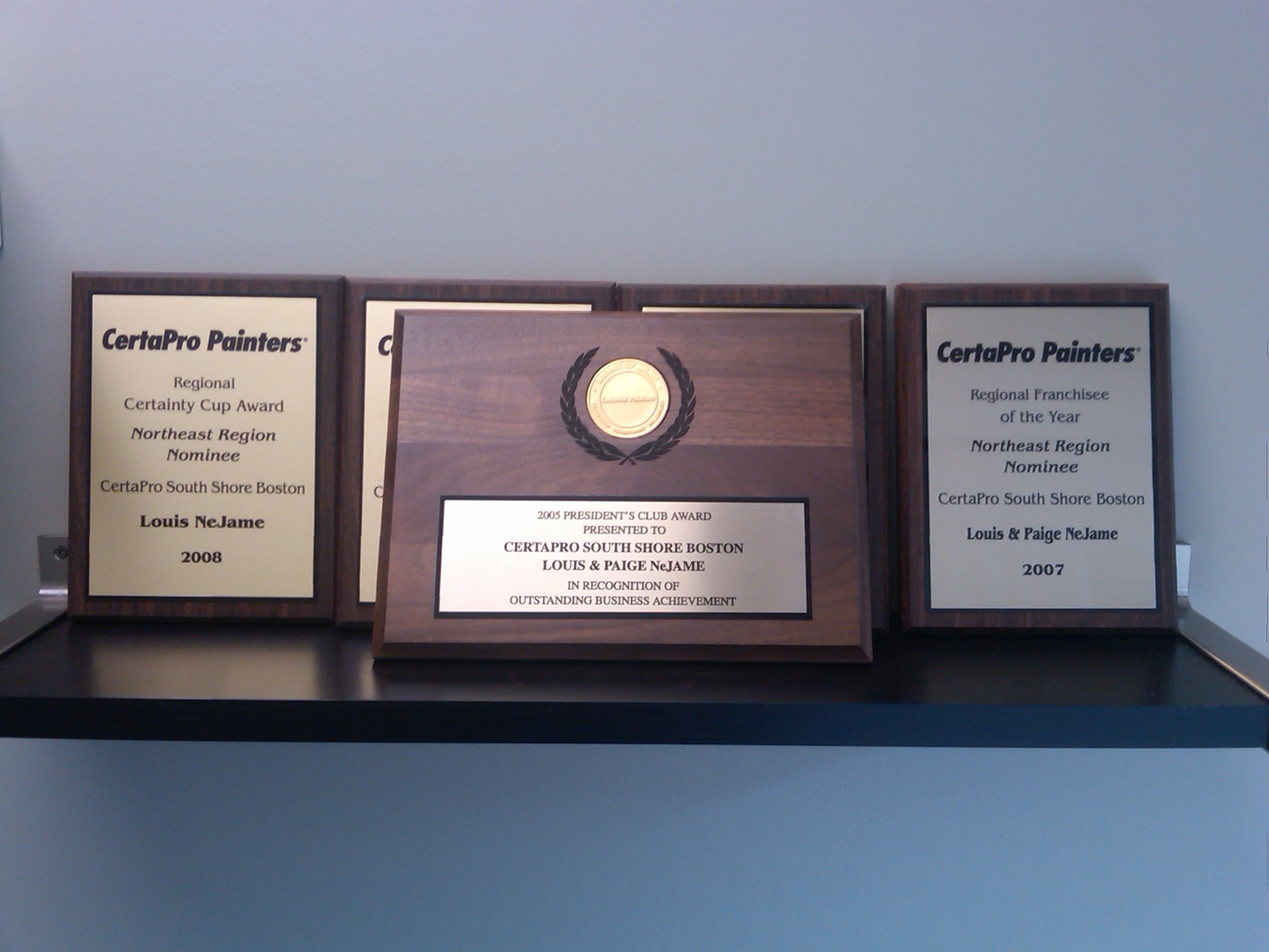 CertaPro Painters Award Plaques