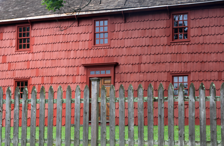 Red shingled house