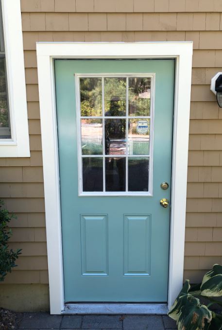 back door painted and put in