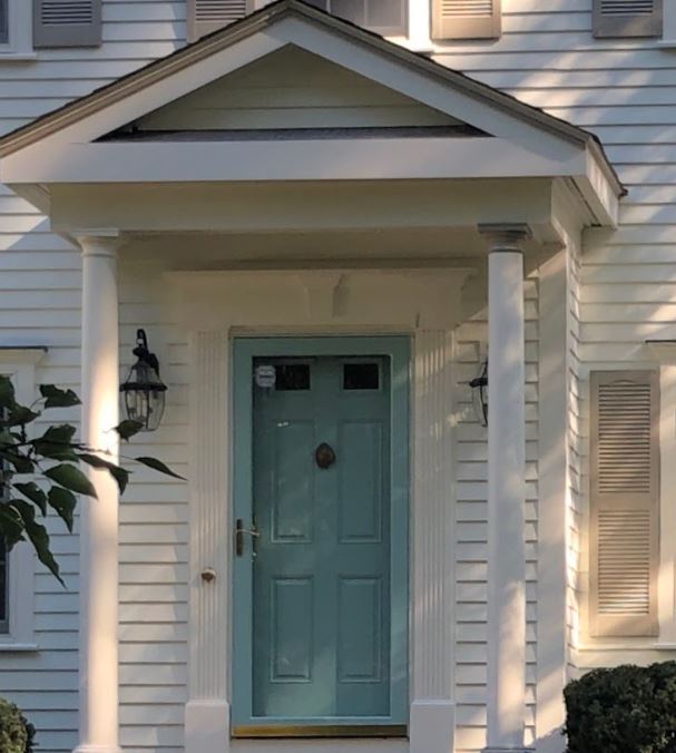 painting rake board at entryway