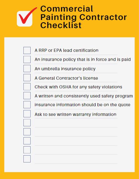 commercial painter checklist 2