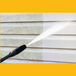 power washing white home