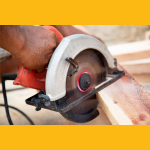 Table saw cutting wood