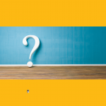 question mark with white and yellow wall behind it