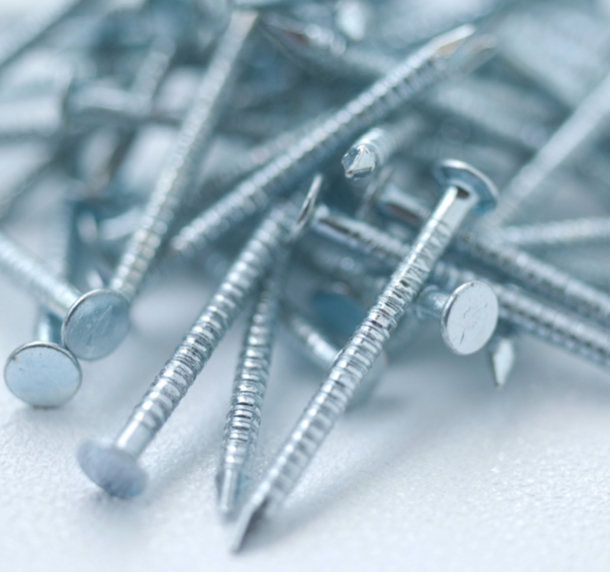 Ring shank stainless nails with a thread