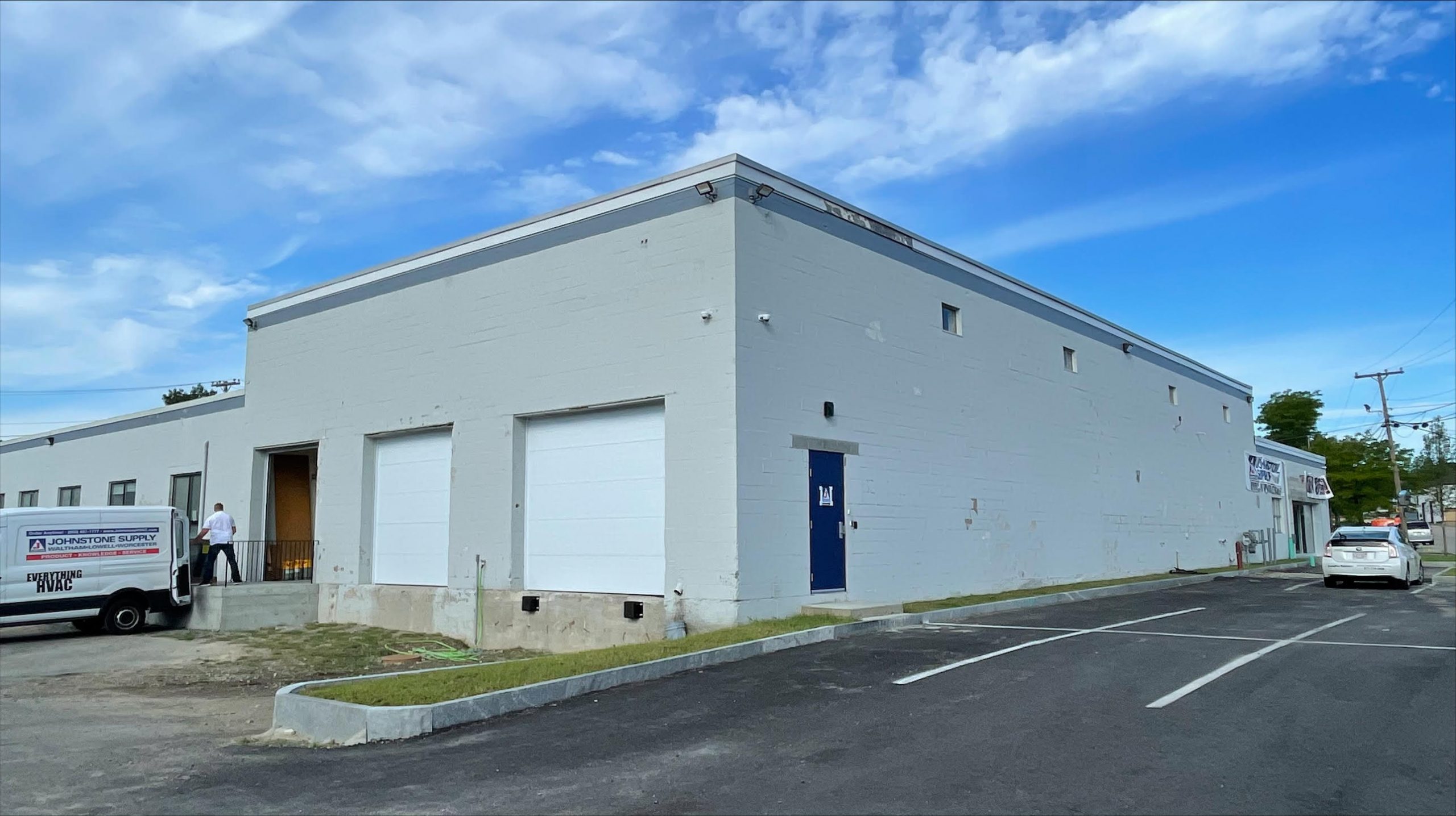 before painting warehouse exterior