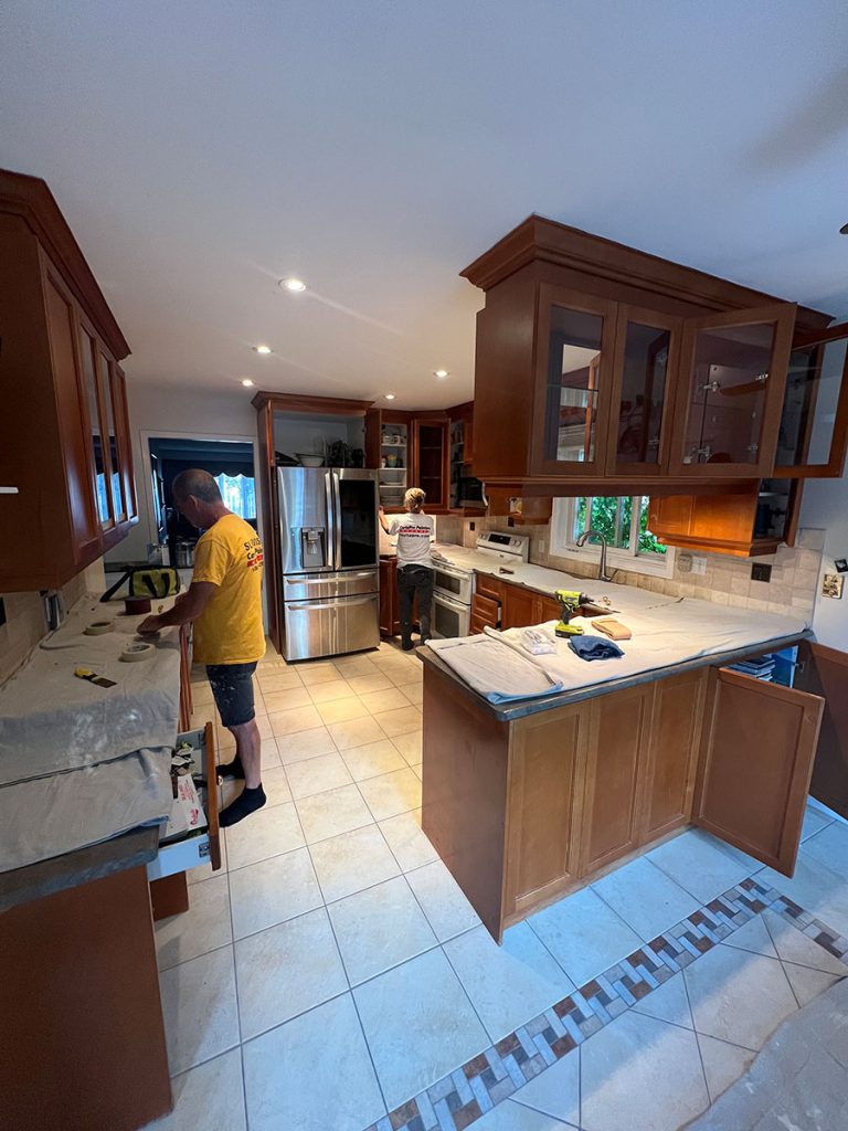 cabinet refinishing brampton on before