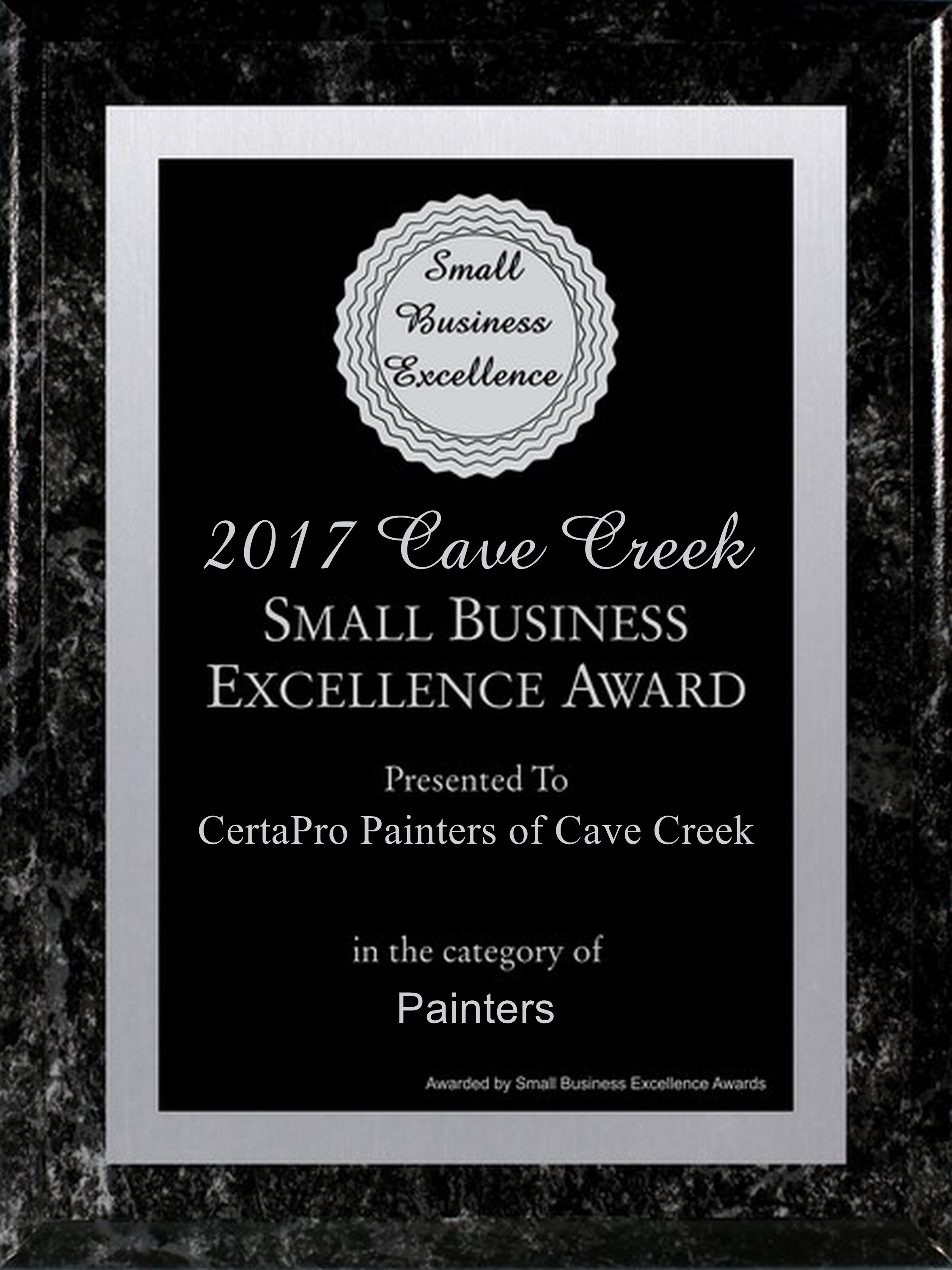 CertaPro Painters of Cave Creek Small Business Award