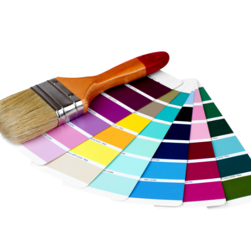 Paint swatches and brush