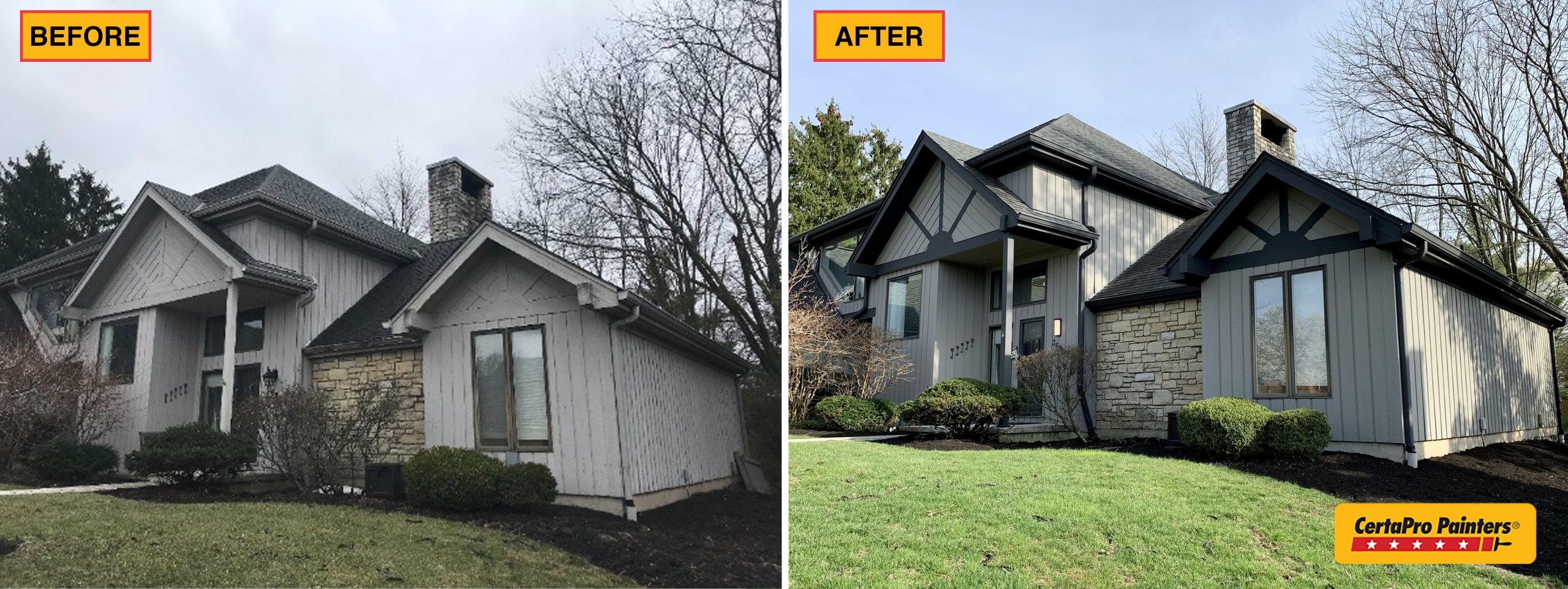 front of home before and after