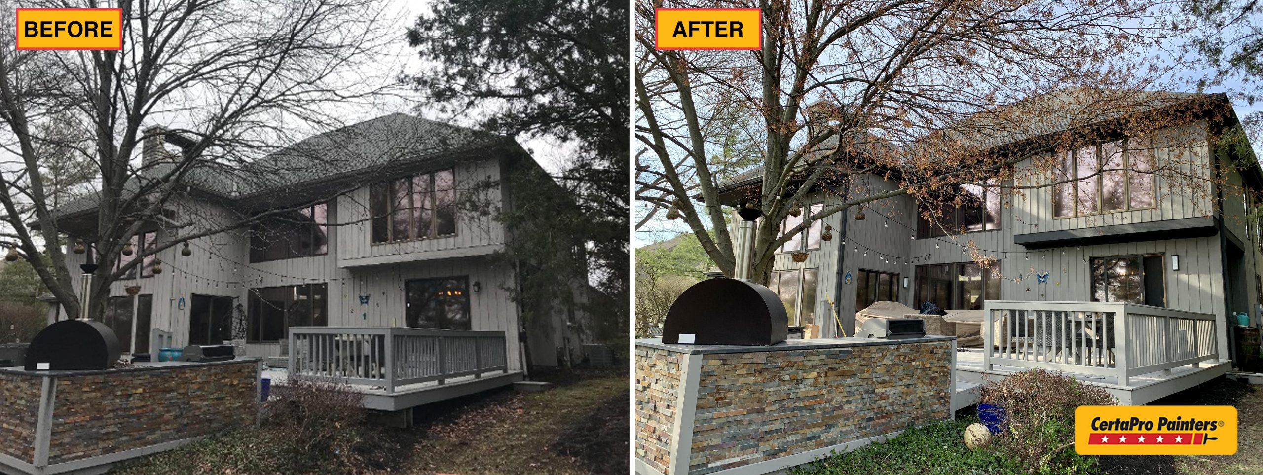 back of house before and after