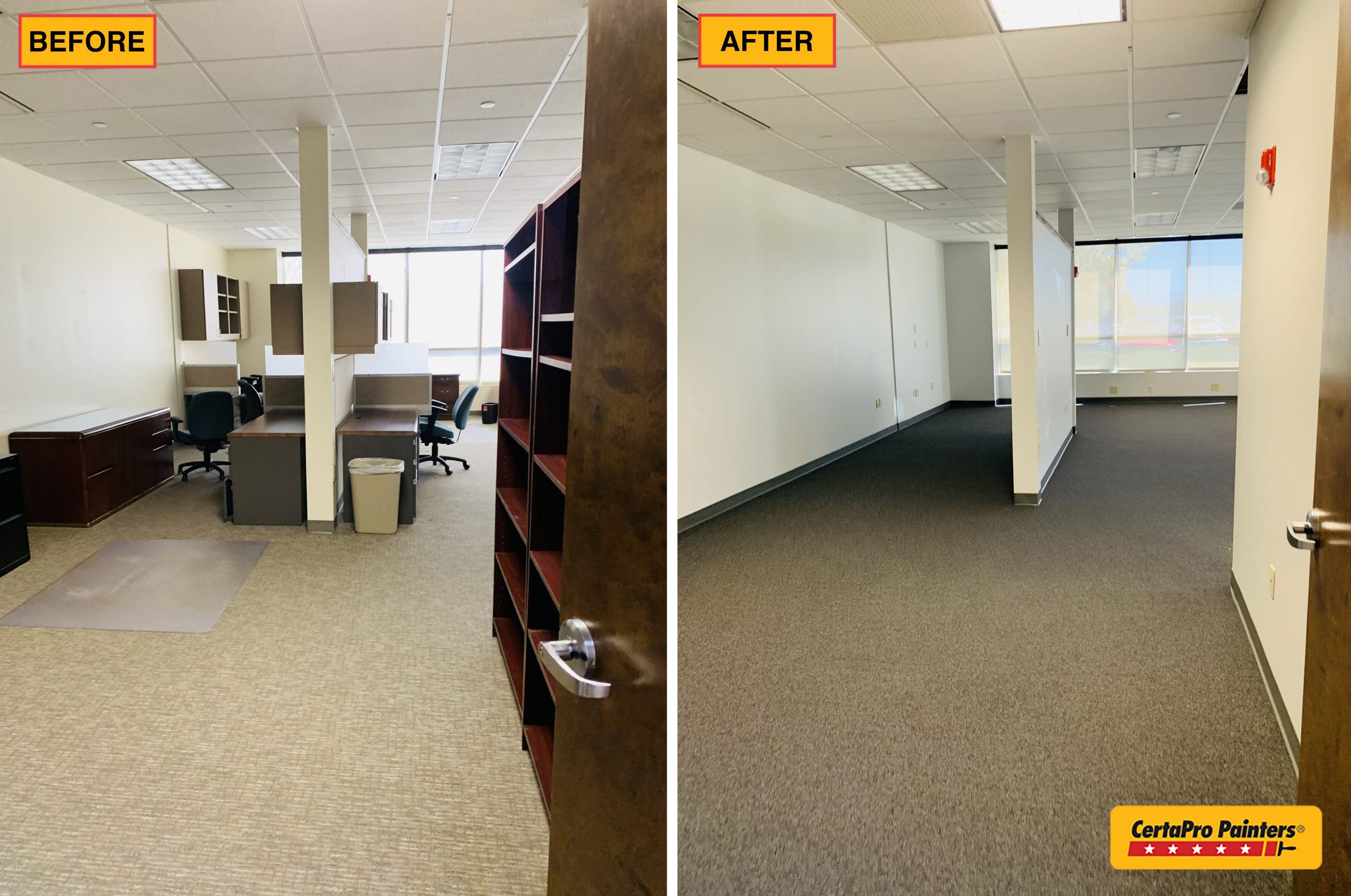office space before and after