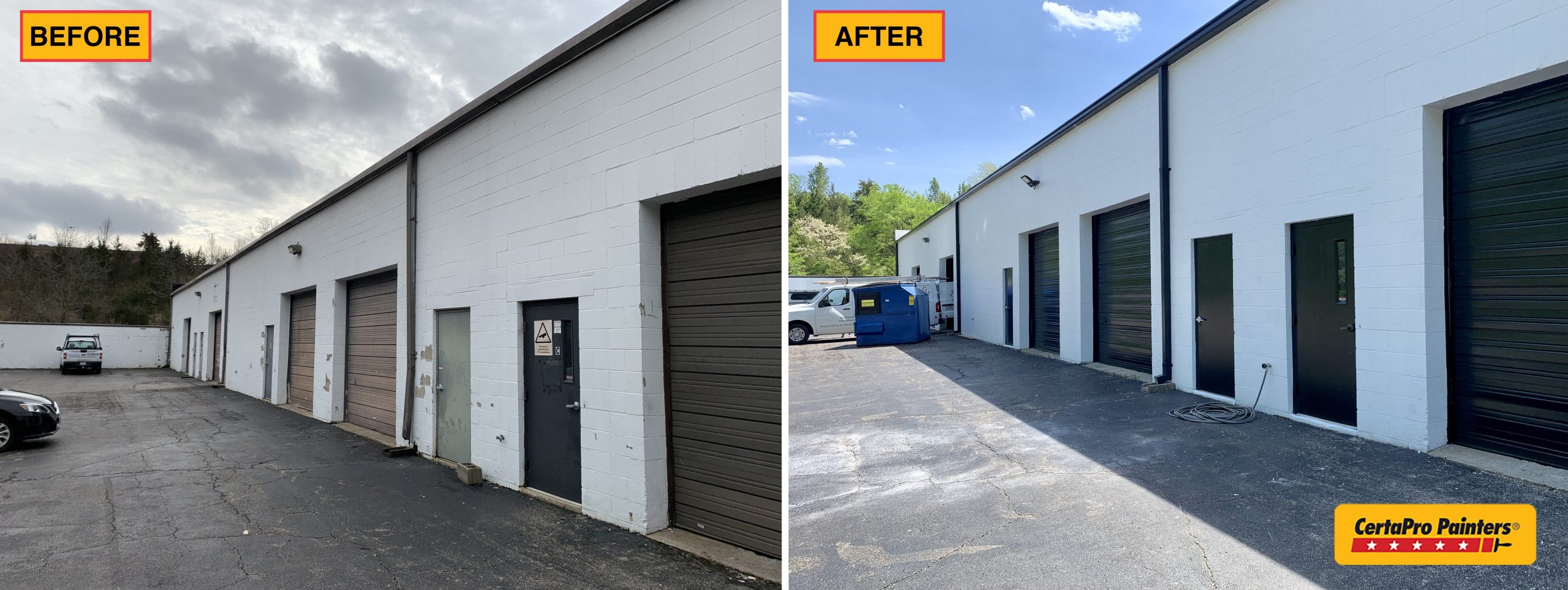 exterior before and after