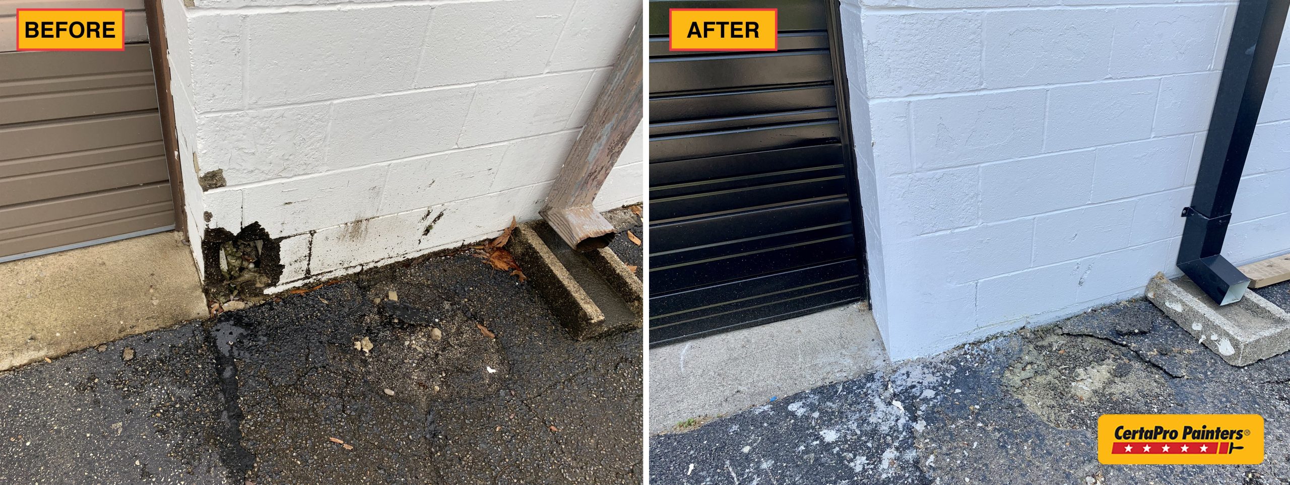 exterior before and after