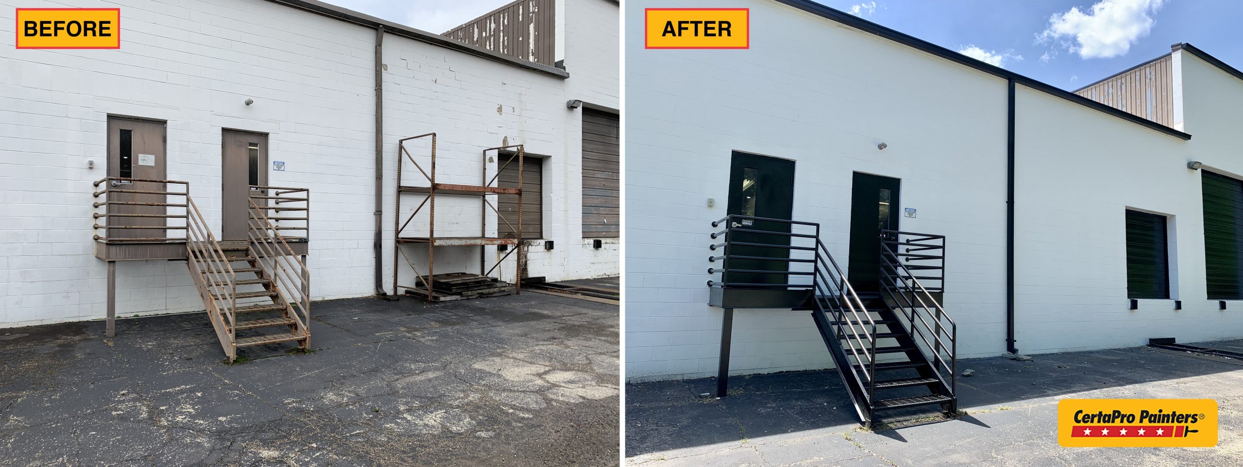 exterior before and after