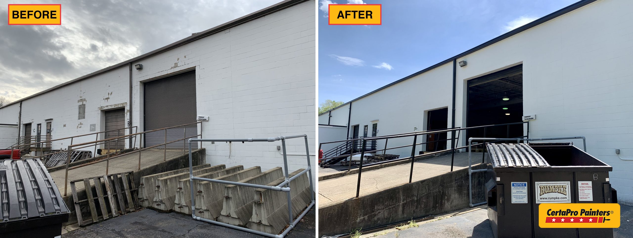 exterior before and after