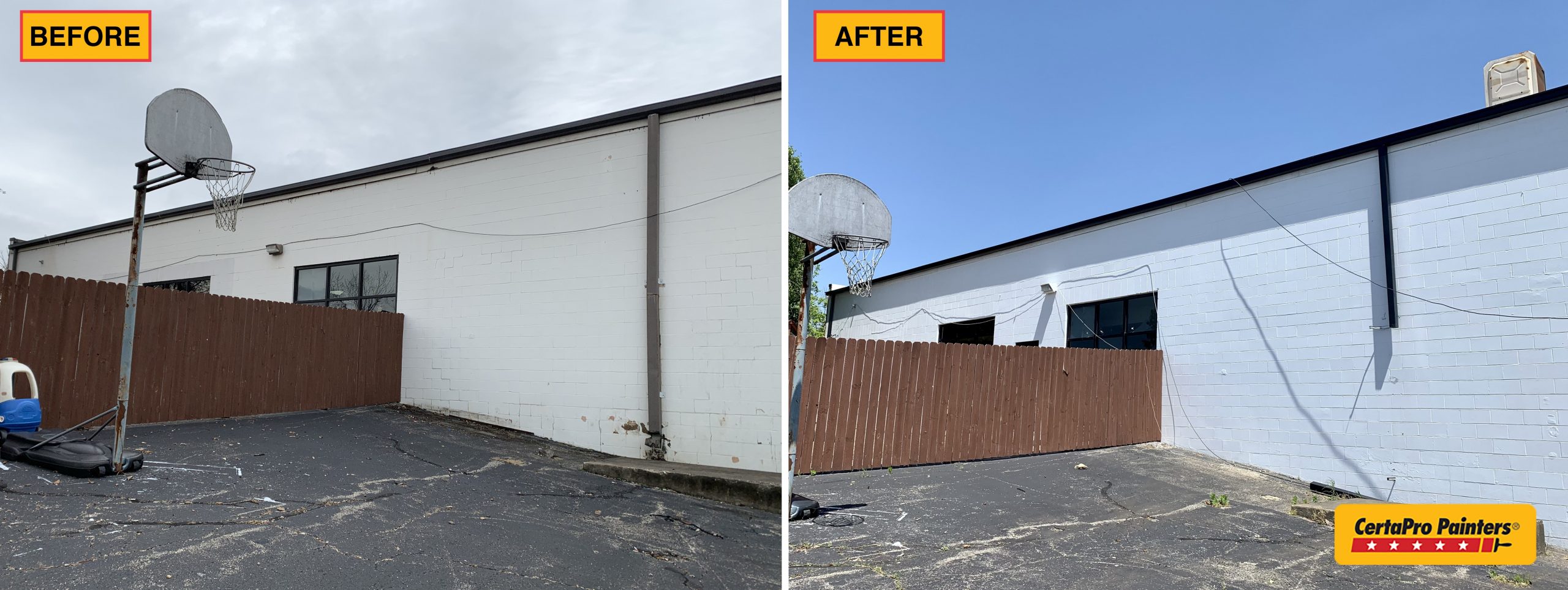exterior before and after