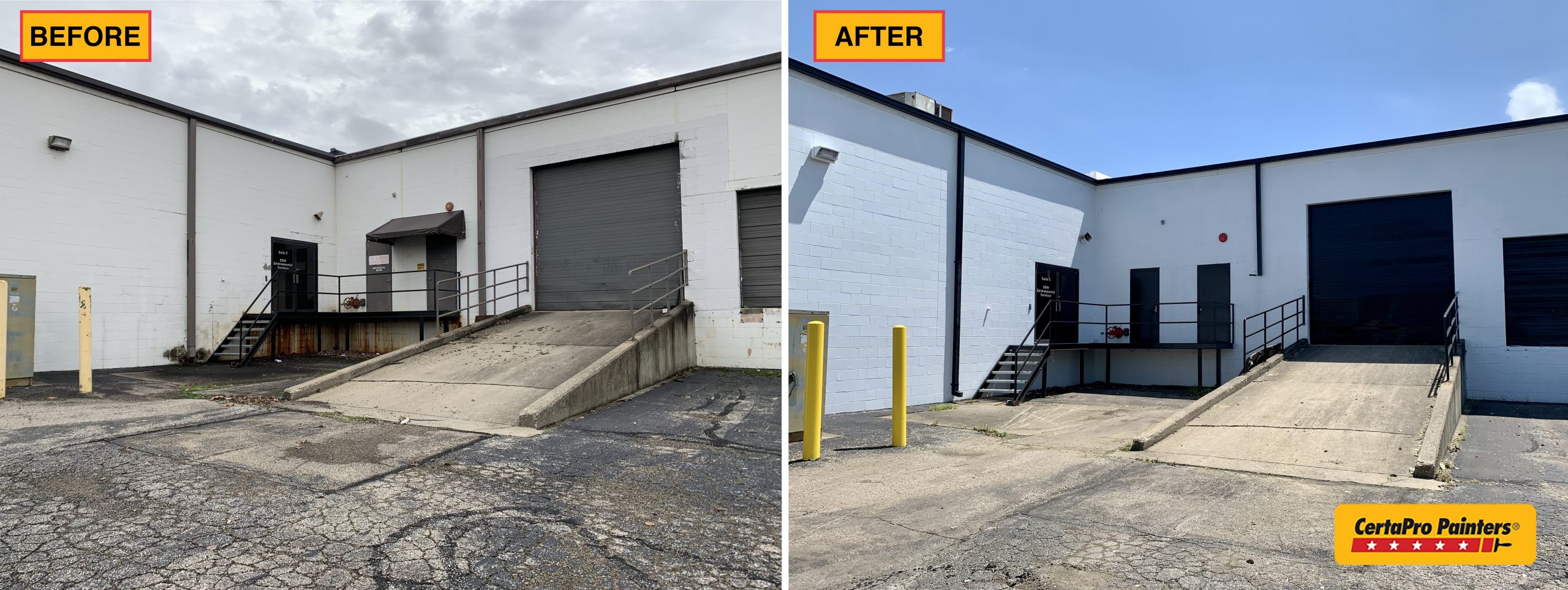 exterior before and after