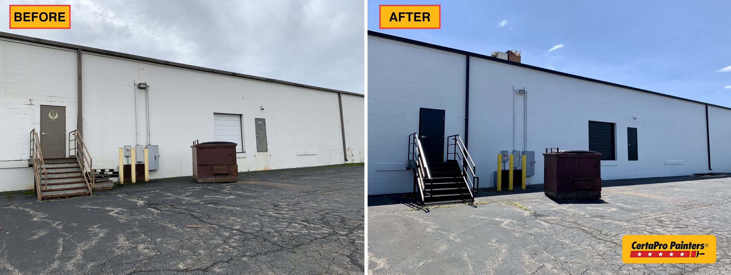 exterior before and after