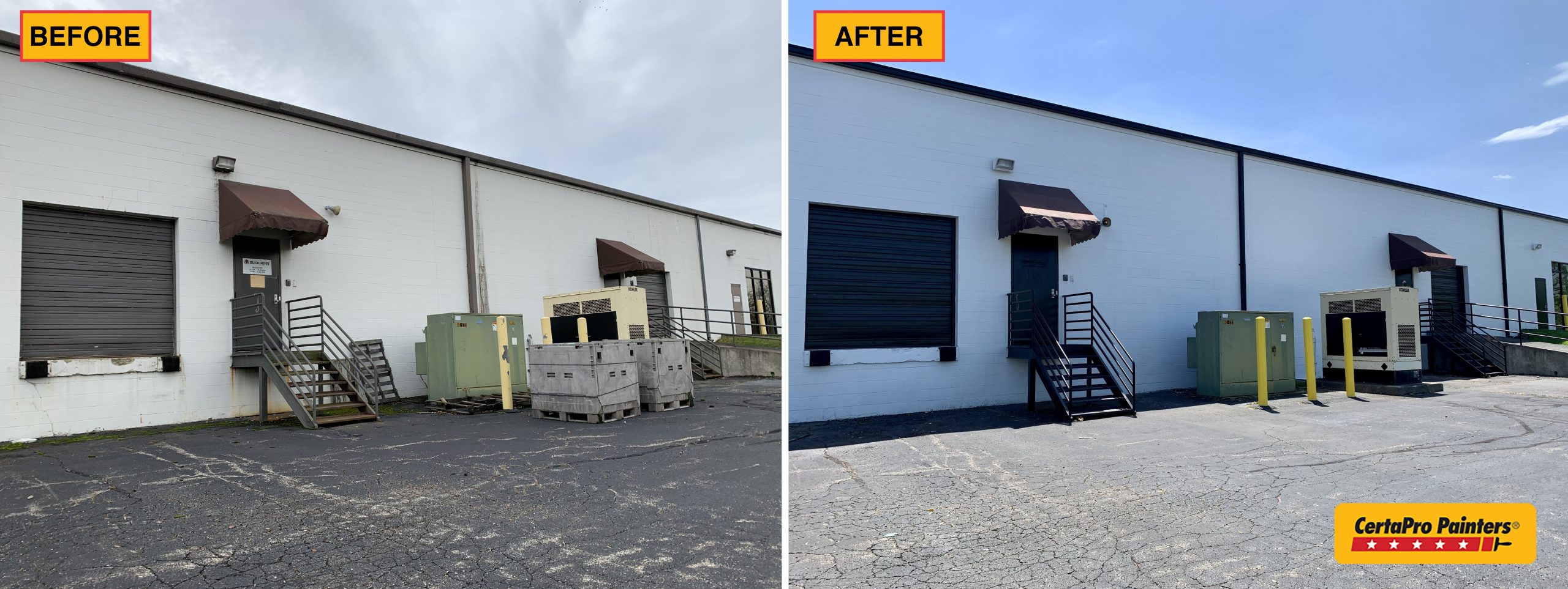 exterior before and after