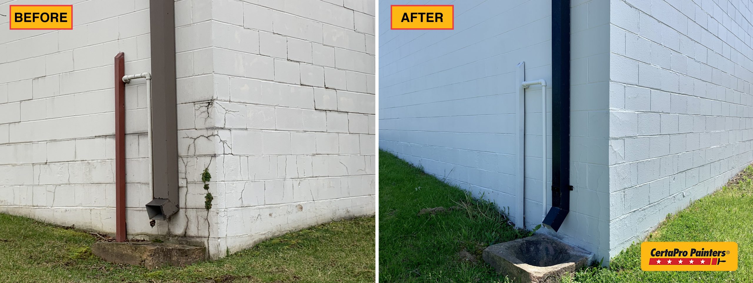 exterior before and after