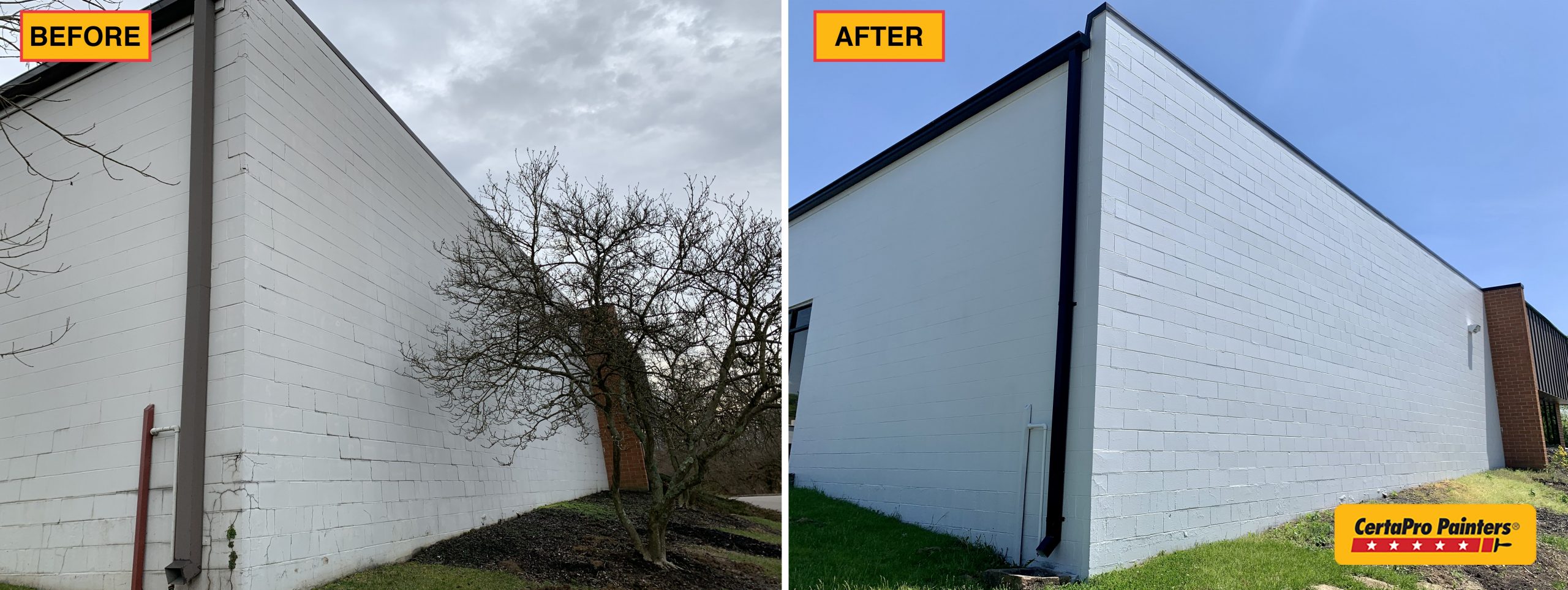 exterior before and after