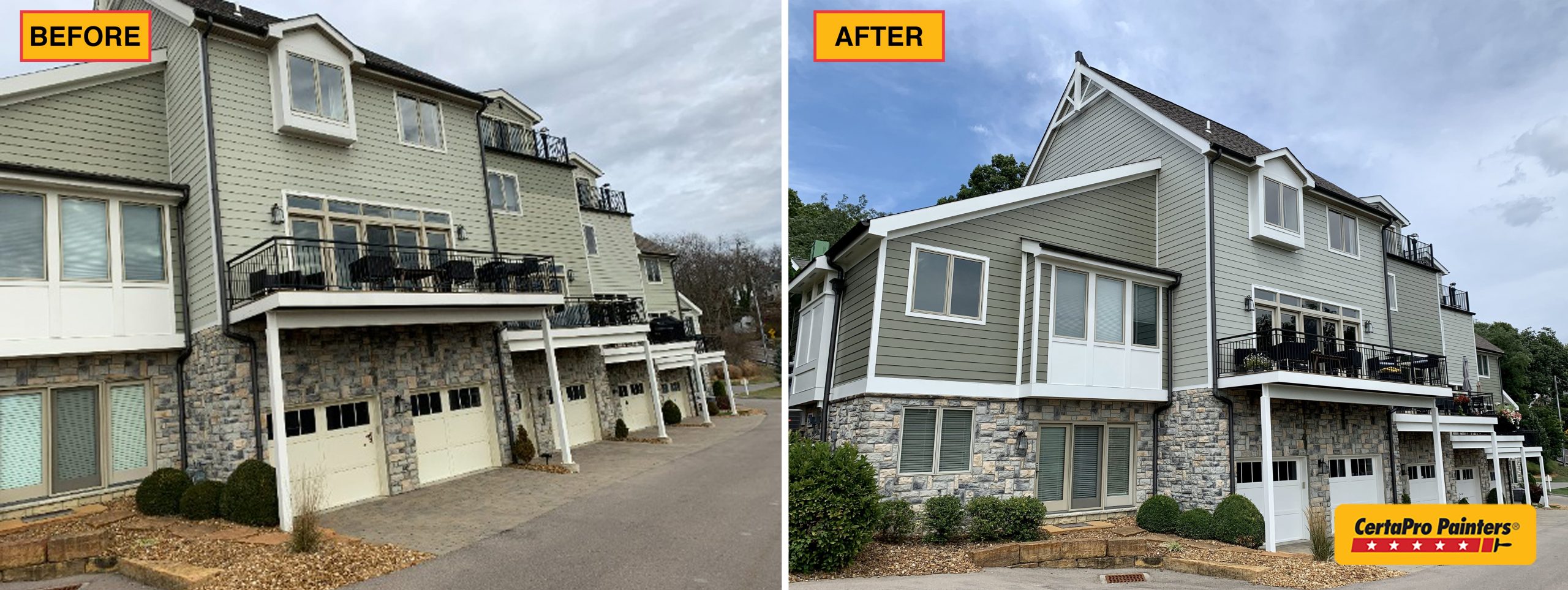 Woodland Vista before and after painting