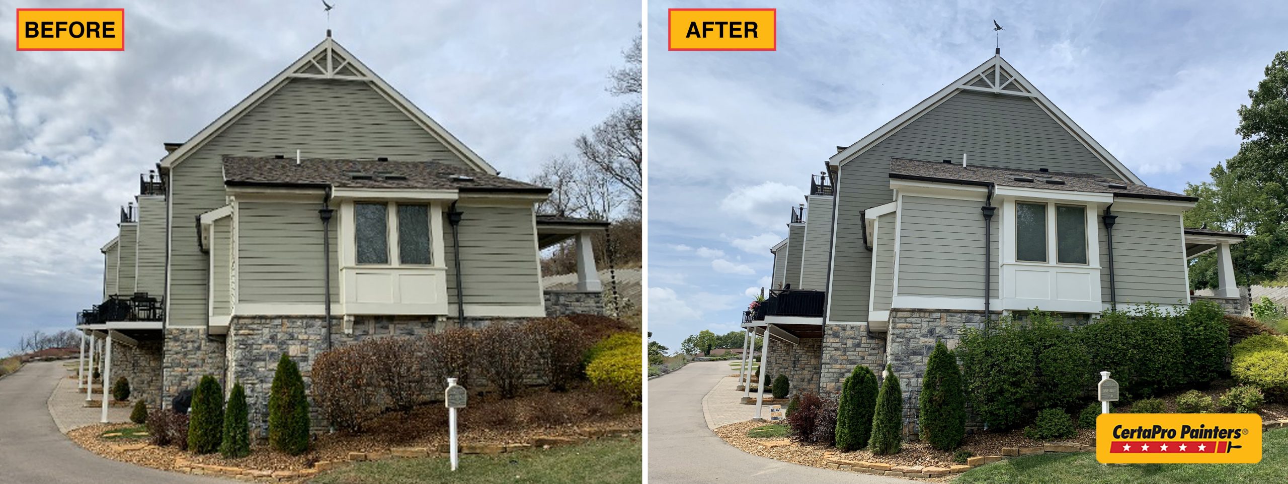 Woodland Vista before and after painting