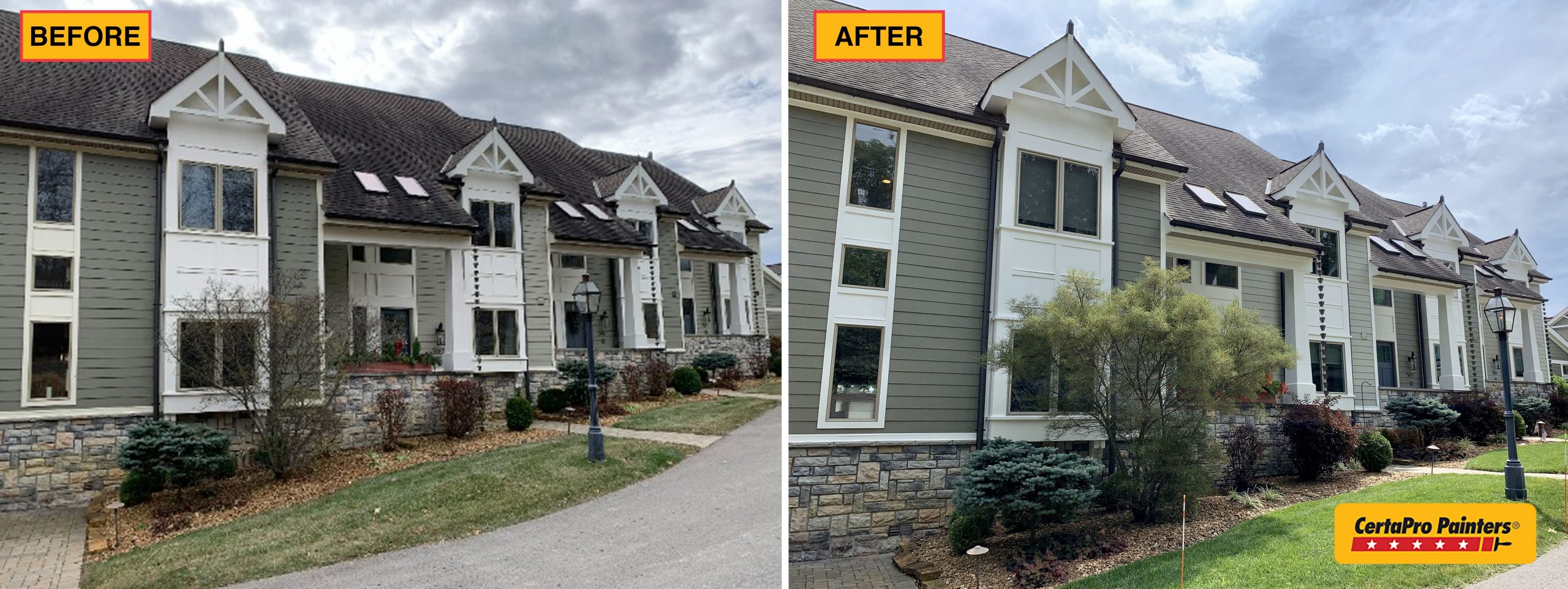 Woodland Vista before and after painting