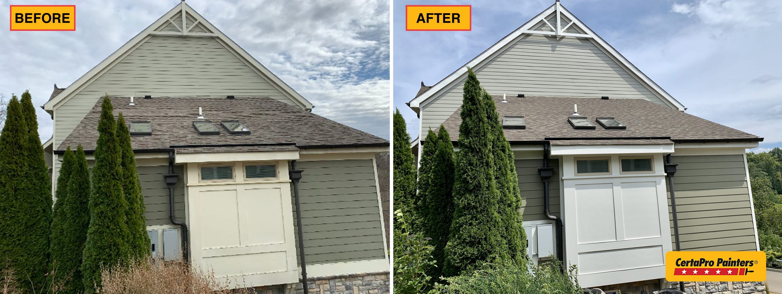 Woodland Vista before and after painting