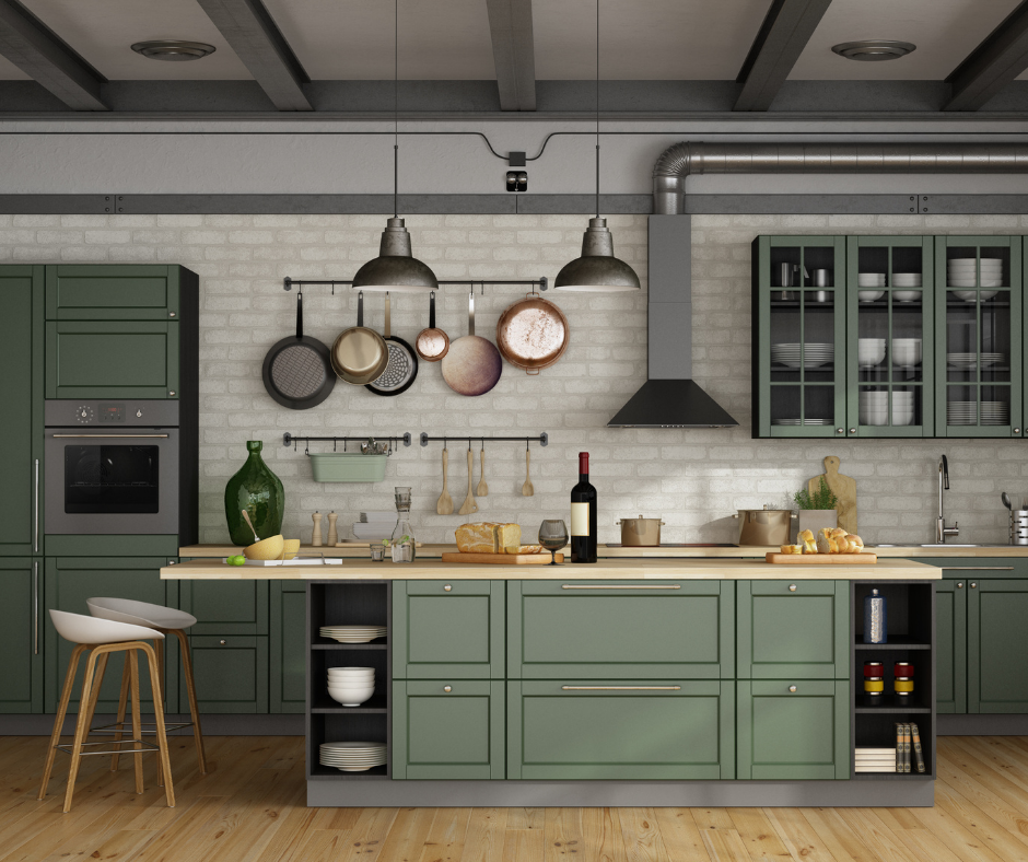 green kitchen cabinet colors