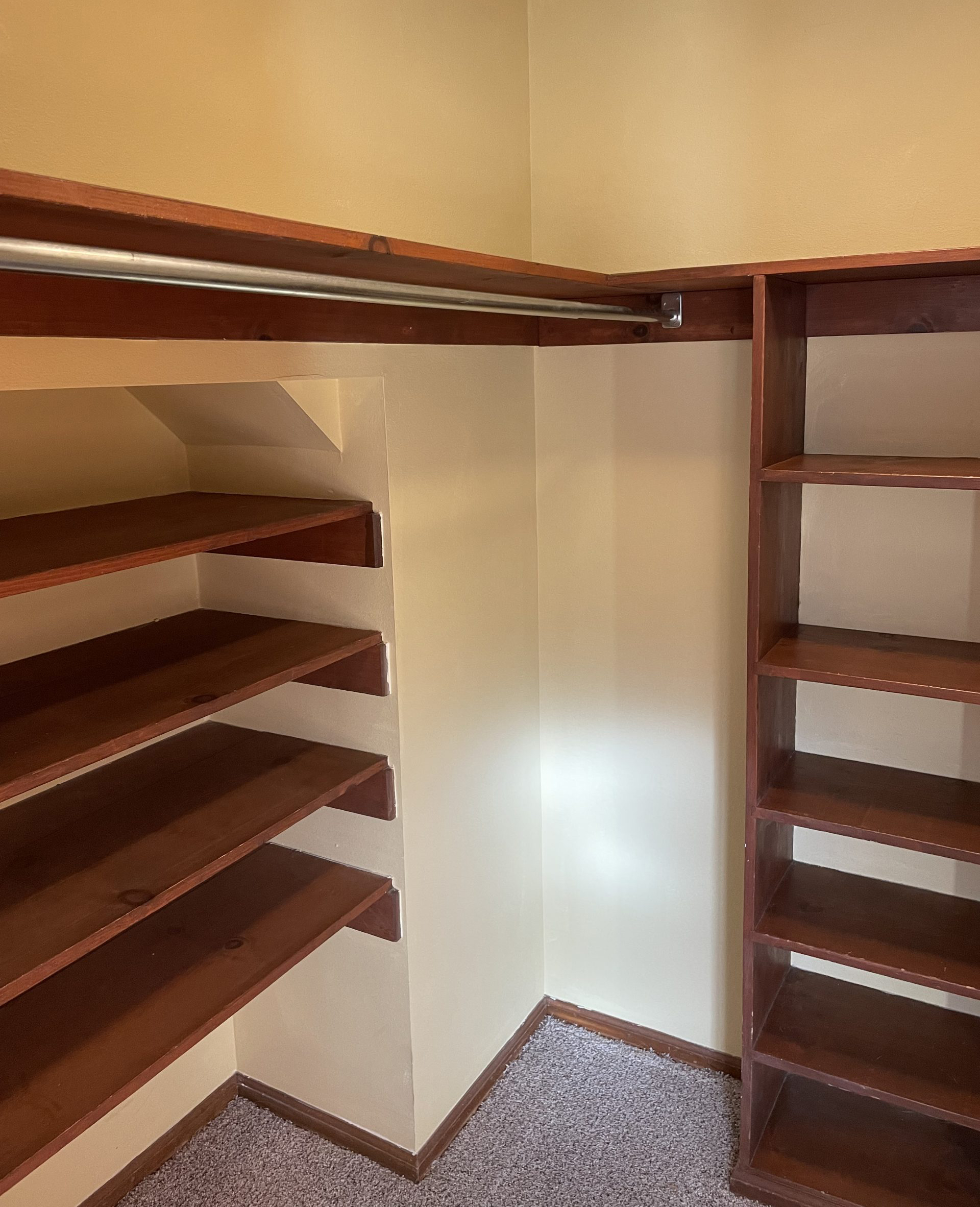 Stained Shelves Repainted Before