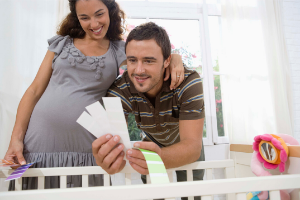 Parents picking paint colors