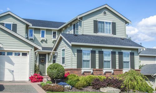 home with grey blue siding in columbia