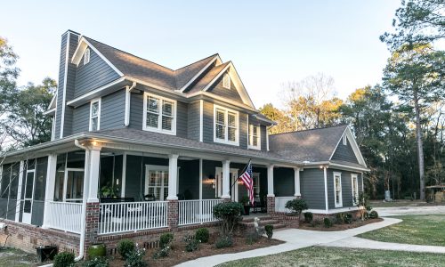 home with dark grey siding in columbia, maryland