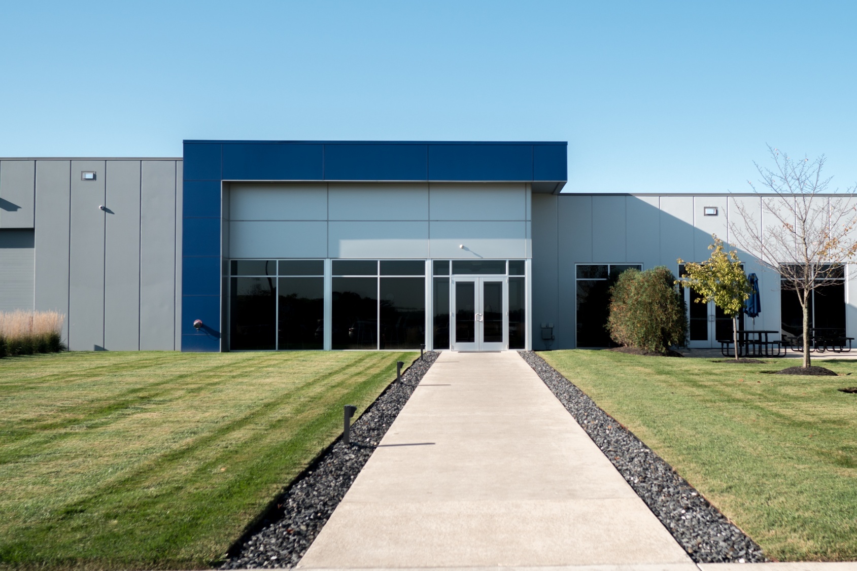 Blue exterior painting