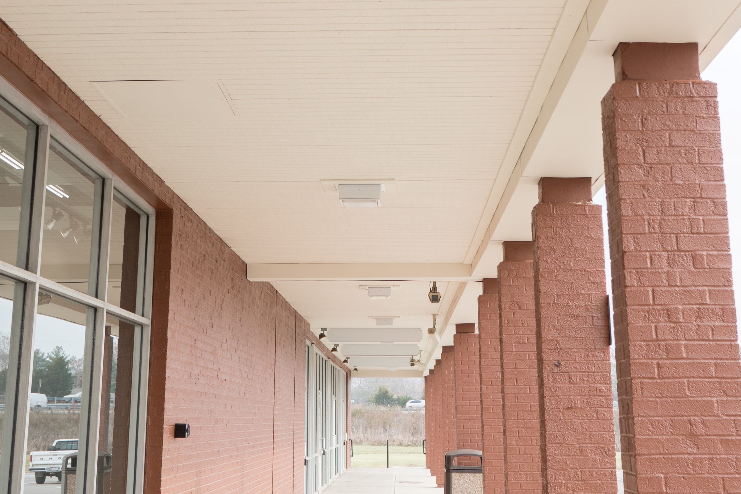 repainted ceiling sections