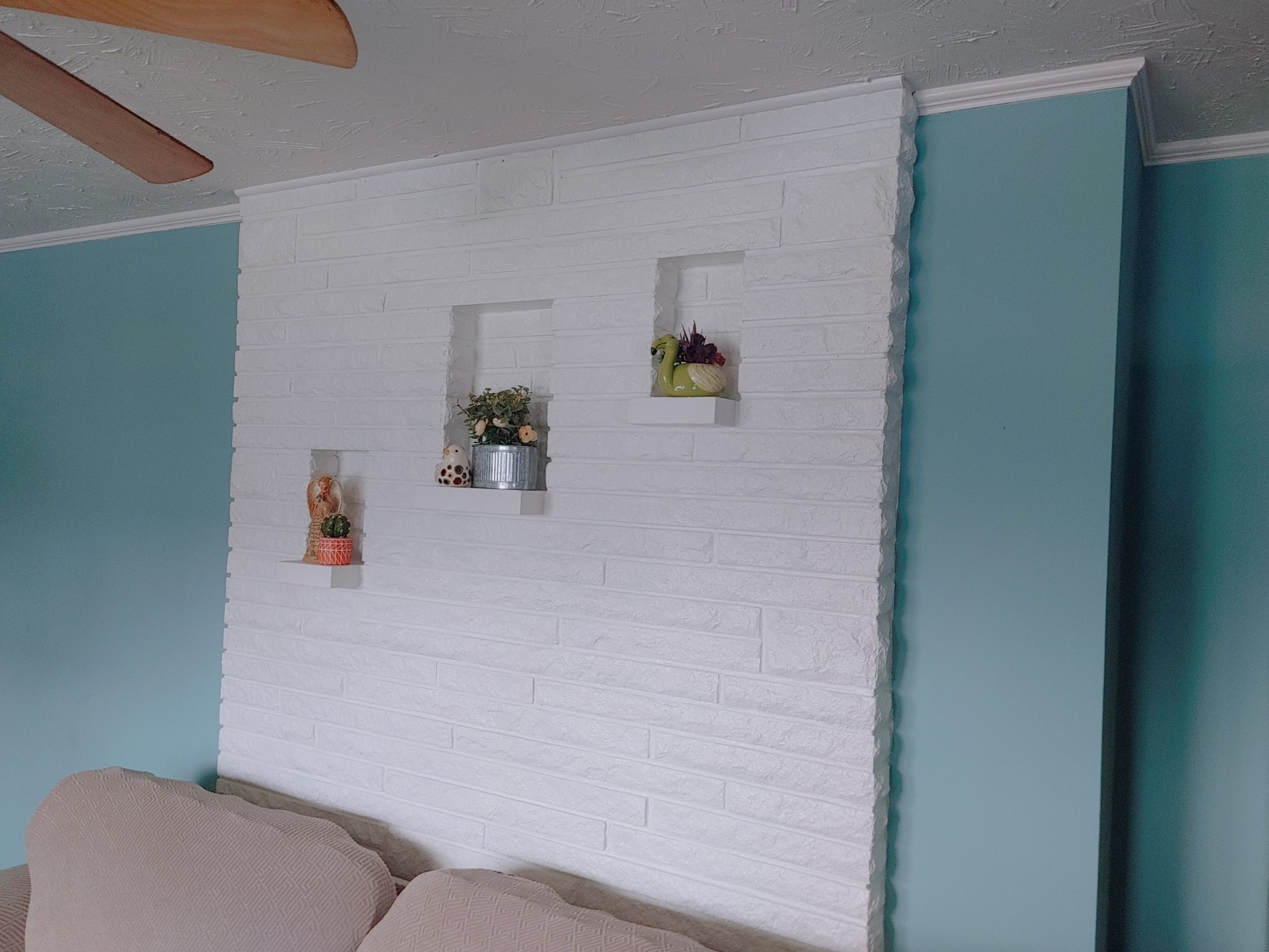 Brick fireplace after painting by CertaPro Painters of Columbus