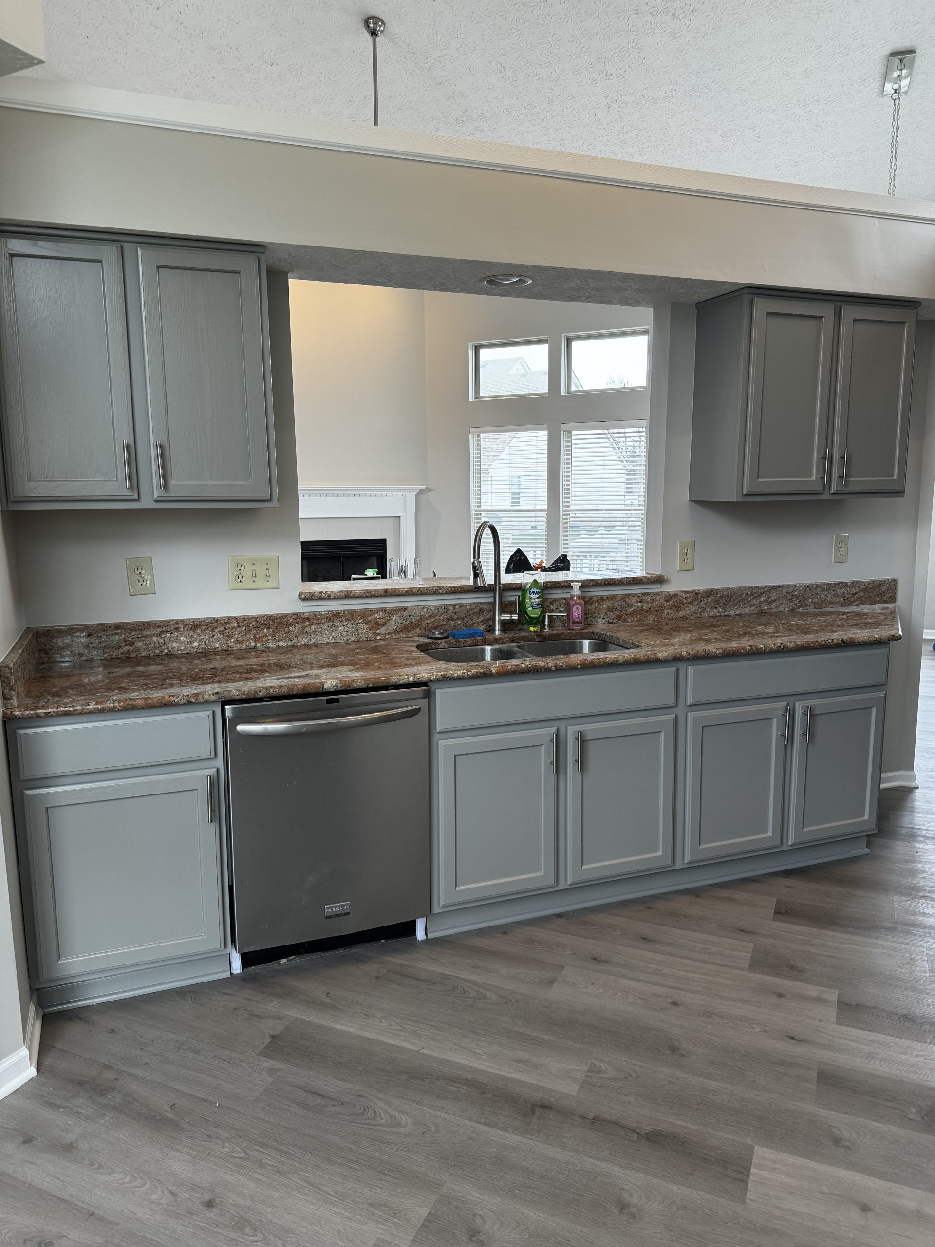 Brick fireplace after painting by CertaPro Painters of Columbus