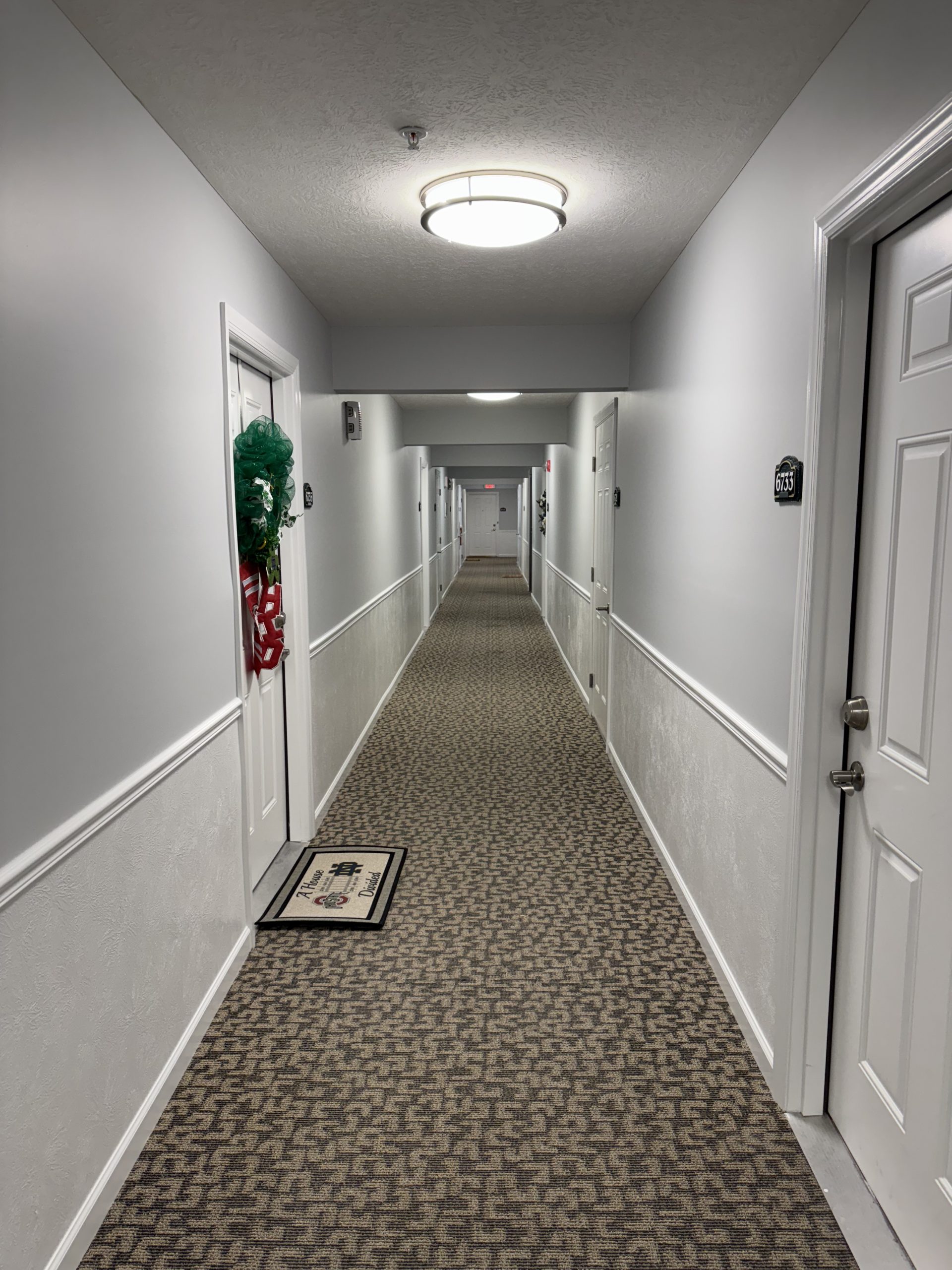painted apartment hallway