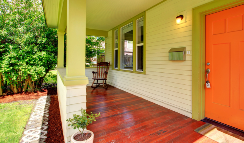 Porch staining and front door painting.