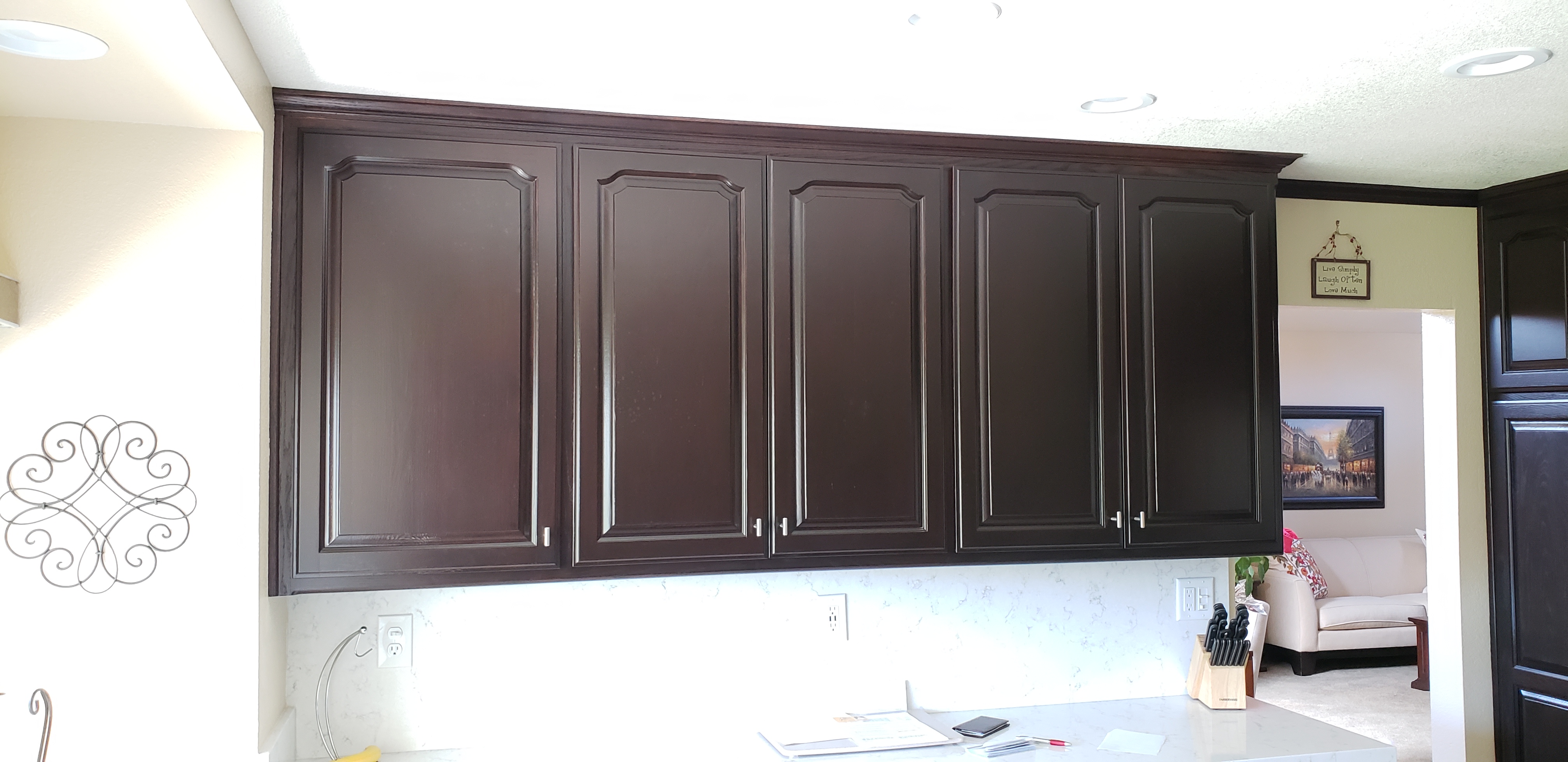 Espresso overhead cabinet