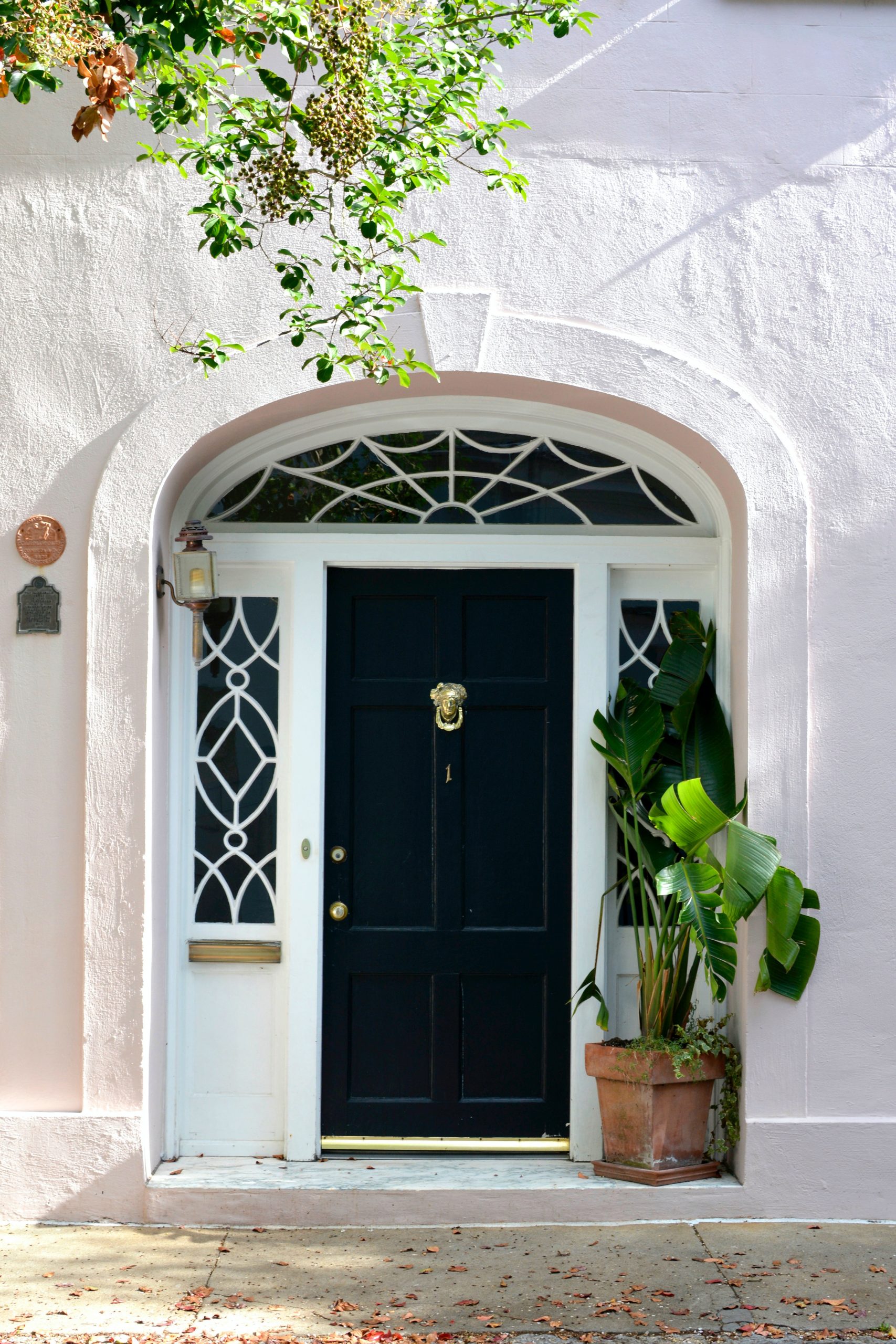 stucco doorway