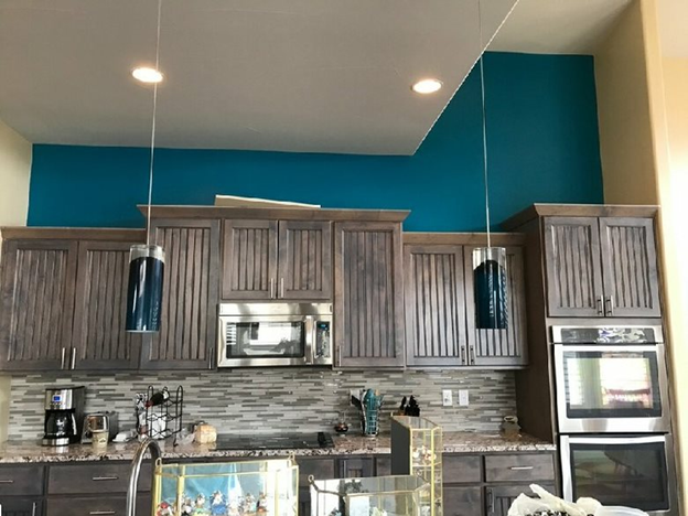 Bright color in kitchen